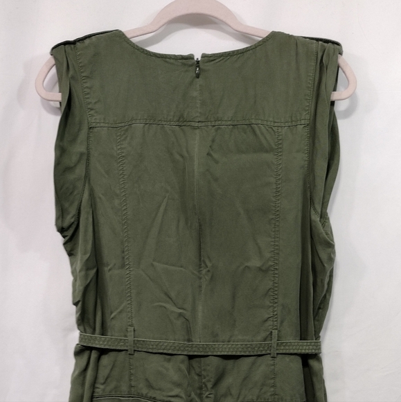 Banana Republic Classic Utility Jumpsuit Women's 14 Army Green Baggy Lagenlook - Picture 6 of 9